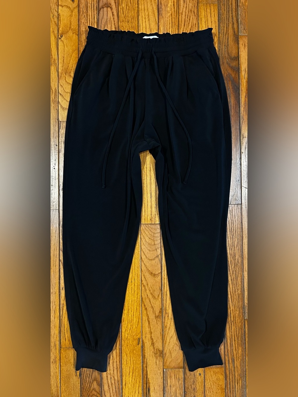 Ophelia Roe Black Paperbag Waist Jogger Pants Size Small